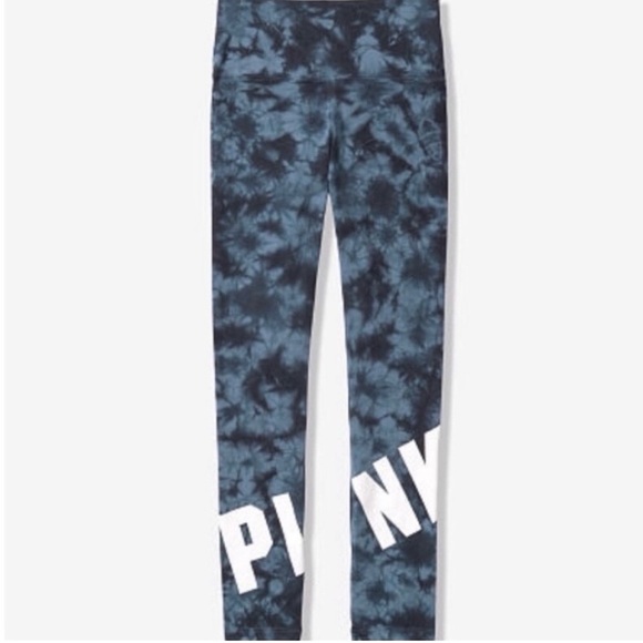 PINK Victoria's Secret Pants - PINK Victoria's Secret Black Tie-Dye Leggings